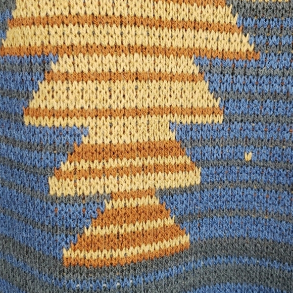 Wrangler Vintage 70s Western Cowichan Colorful Mixed Media Tribal Knit Sweater - Picture 10 of 15